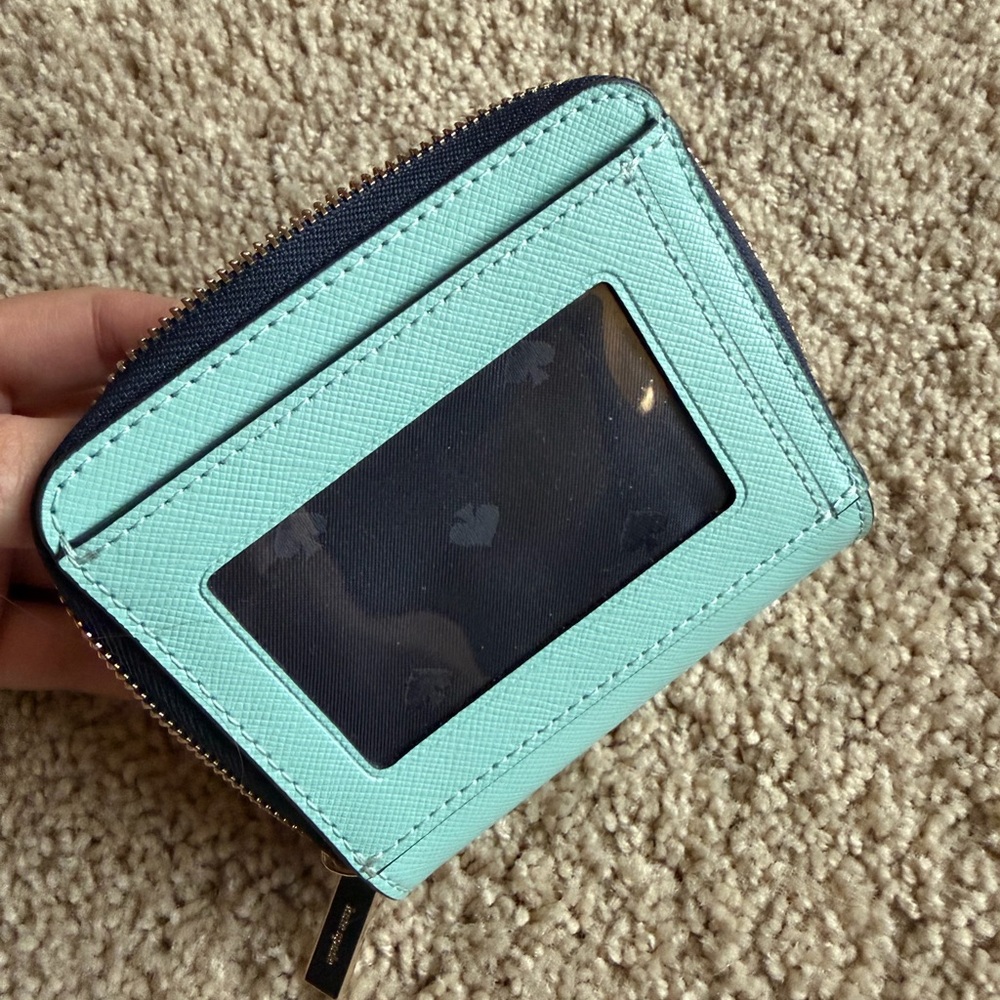Kate Spade Aqua and Cream Purse and matching Wallet - Picture 4 of 6